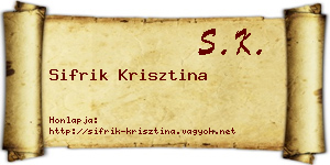Sifrik Krisztina névjegykártya