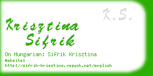 krisztina sifrik business card